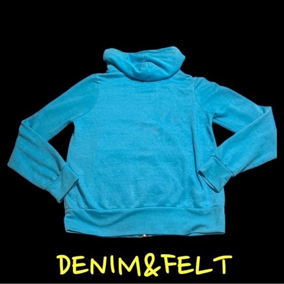 AVIATOR NATION 5 STRIPE HOODIE - NEON BLUE // NEON RAINBOW | EUC!!🩵🌈🩵🌈 - Picture 13 of 13